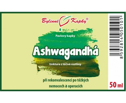 Ashwagandhá (ašvaganda - vitánie) tinktura 50 ml - Bylinné Kapky