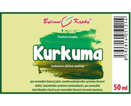 Kurkuma (kurkumovník) tinktura 50 ml - Bylinné Kapky