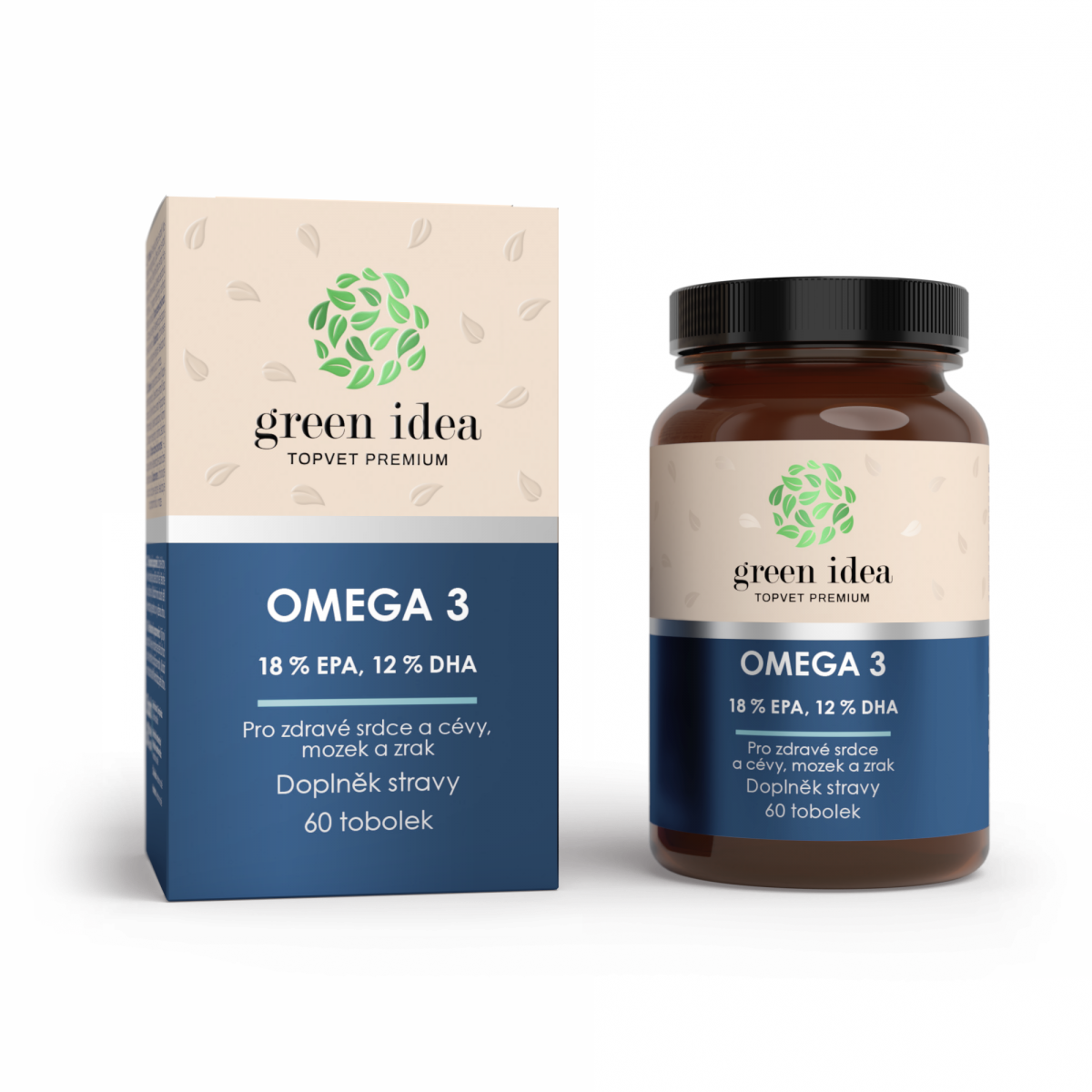 Omega 3 - 18% EPA, 12% DHA 60kapsl. - Topvet