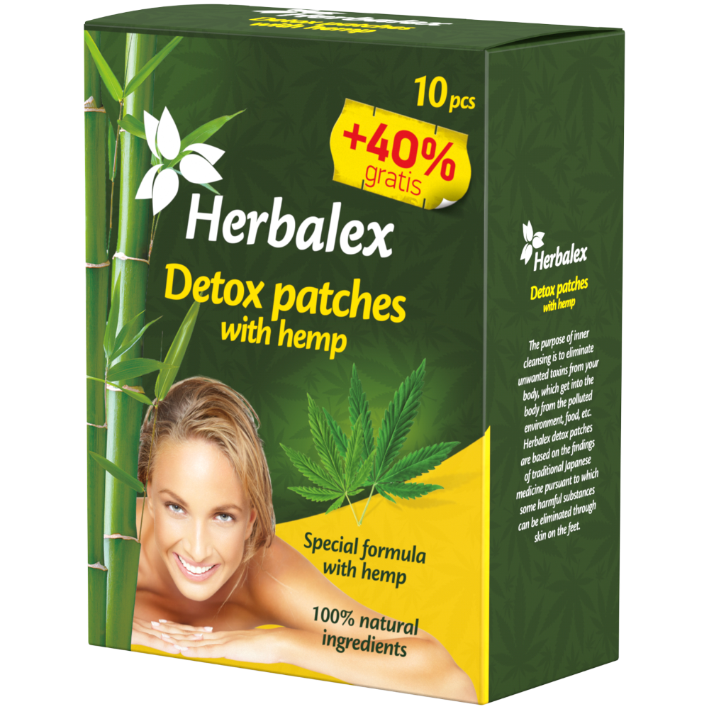 Herbalex detoxikační náplasti s konopím 10ks - SwissMedicus®