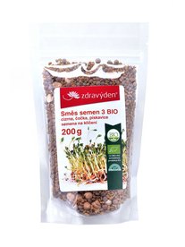 Směs semen na klíčení 3 BIO - cizrna, čočka, pískavice 200g - Zdravý den