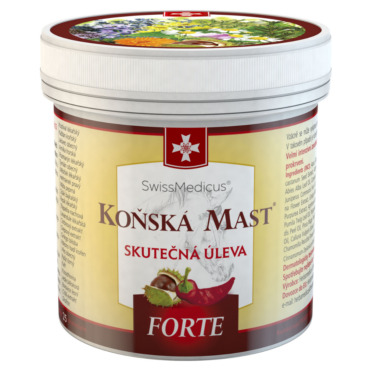 Koňská mast forte hřejivá 250ml - SwissMedicus®