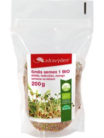 Směs semen na klíčení 1 BIO - alfalfa, ředkvička, mungo 200g - Zdravý den