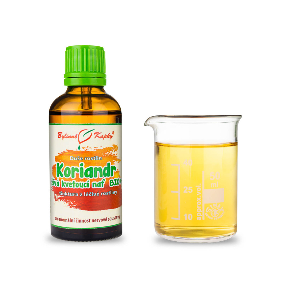 Koriandr živá kvetoucí nať BIO - Duše rostlin tinktura 50 ml - Bylinné Kapky