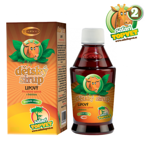 Lipový dětský sirup s fruktozou 300 g Safari - Topvet