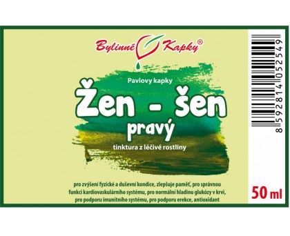 Žen-šen (ženšen) pravý kapky tinktura 50 ml - Bylinné Kapky