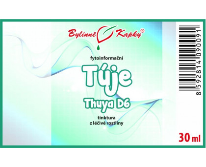 Túje D6 (Thuya) tinktura 20 ml - Bylinné Kapky