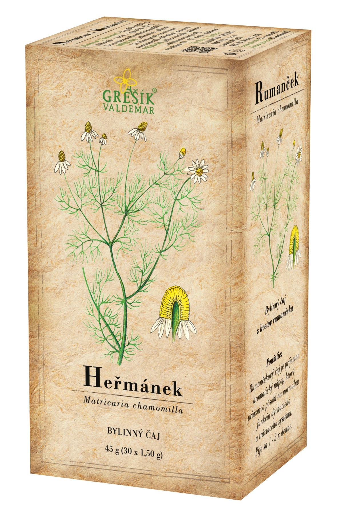 Heřmánek - bylinný čaj porcovaný 30 x 1,5g - Grešík