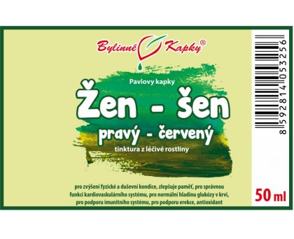 Žen-šen (ženšen) pravý červený tinktura 50 ml - Bylinné Kapky