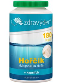 Hořčík (Magnesium citrát) 180 kapslí - Zdravý den