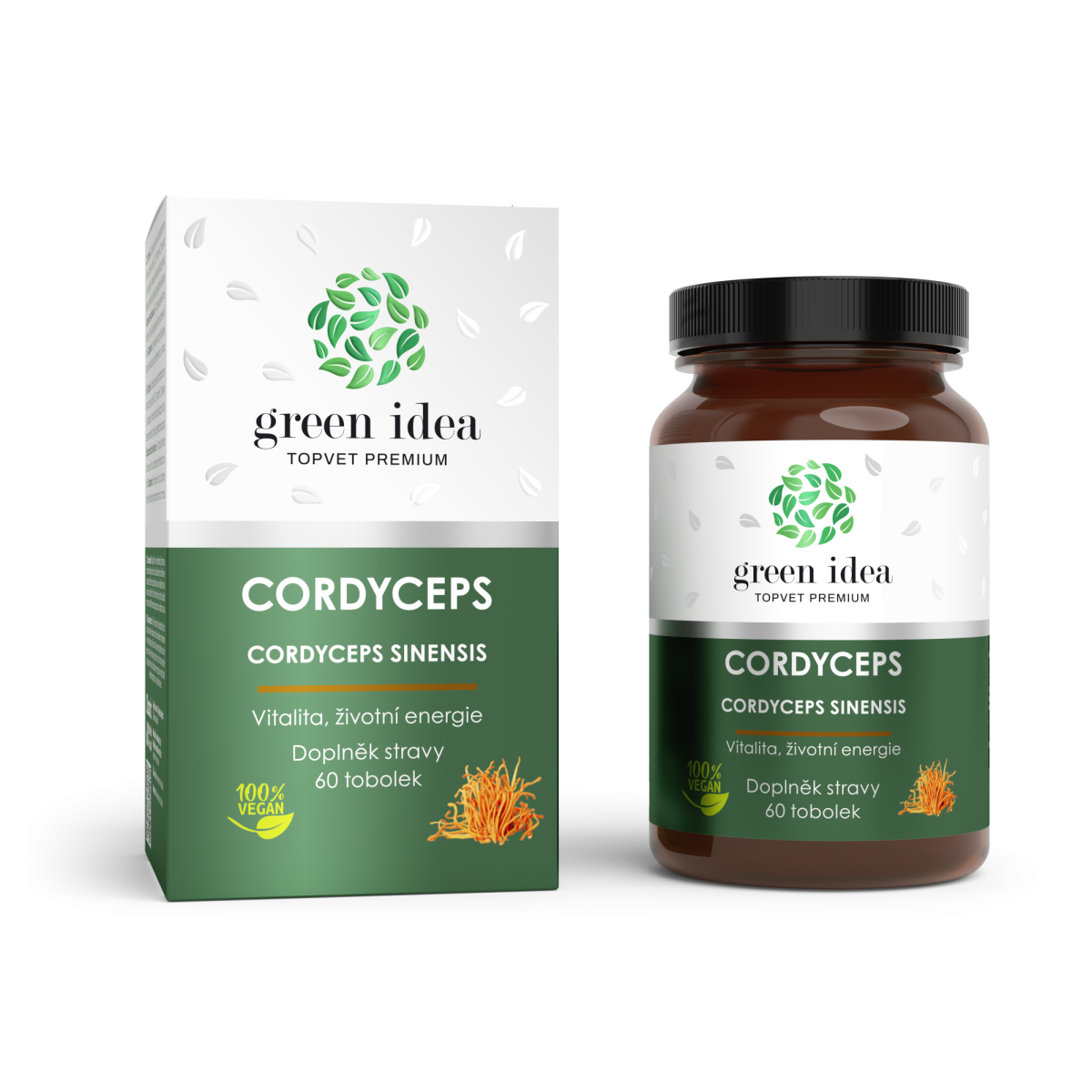 Cordyceps bylinný extrakt 60 tob. - Topvet