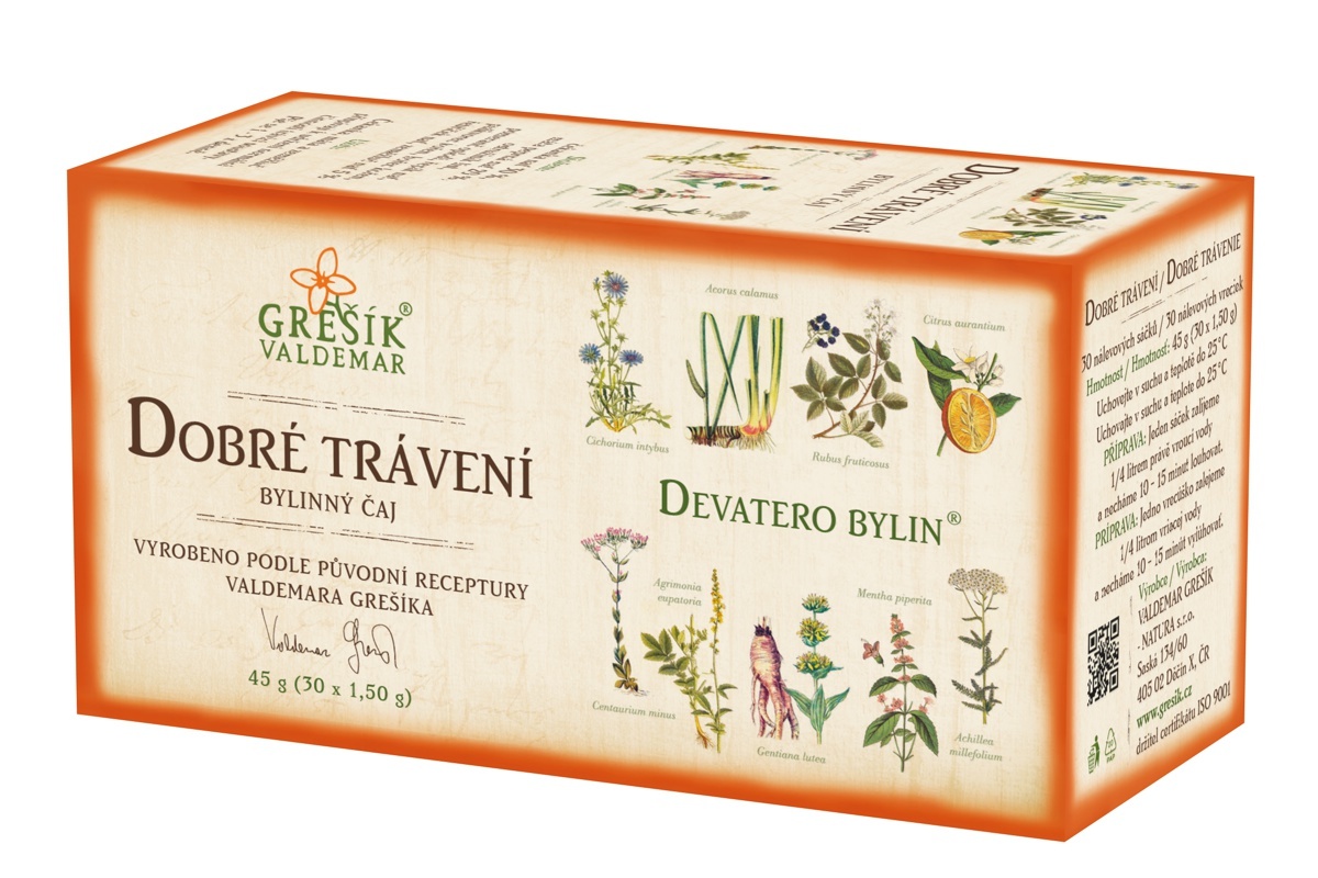 Dobré trávení Devatero bylin porcovaný 30x1,5g - Grešík
