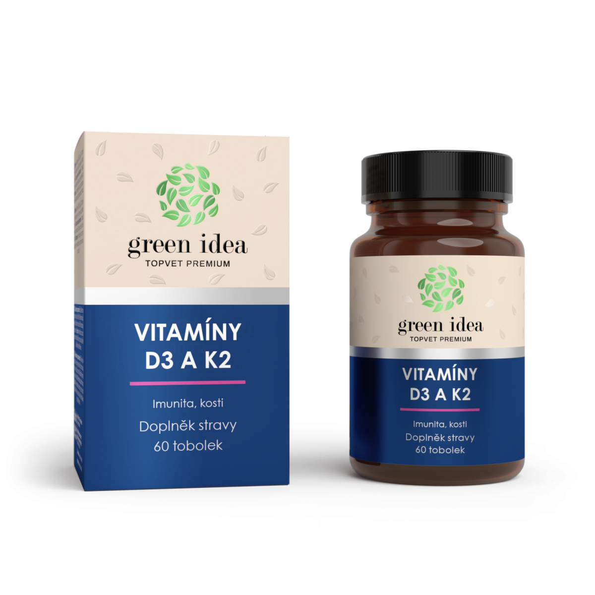 VITAMÍNY D3 a K2 60 tobolek - Topvet