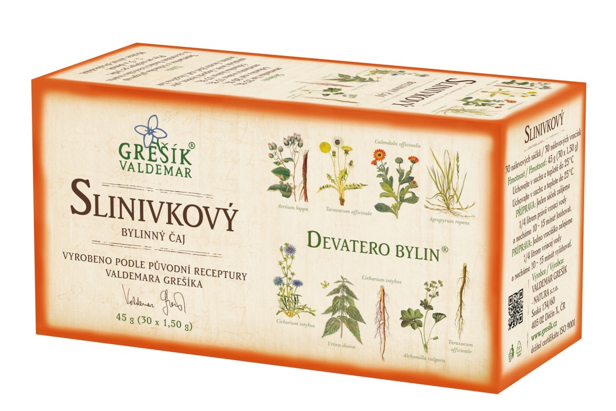 Slinivkový Devatero bylin porcovaný 30x1,5g - Grešík