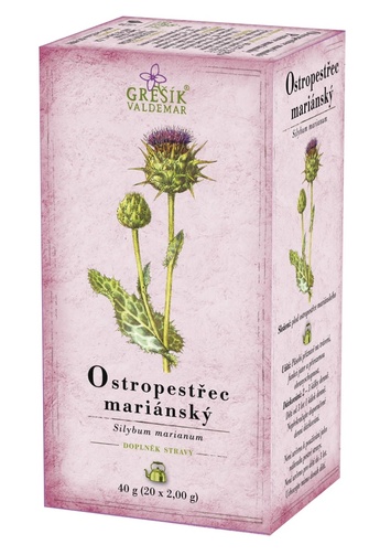 Ostropestřec mariánský - bylinný čaj porcovaný 20 x 2,0g - Grešík