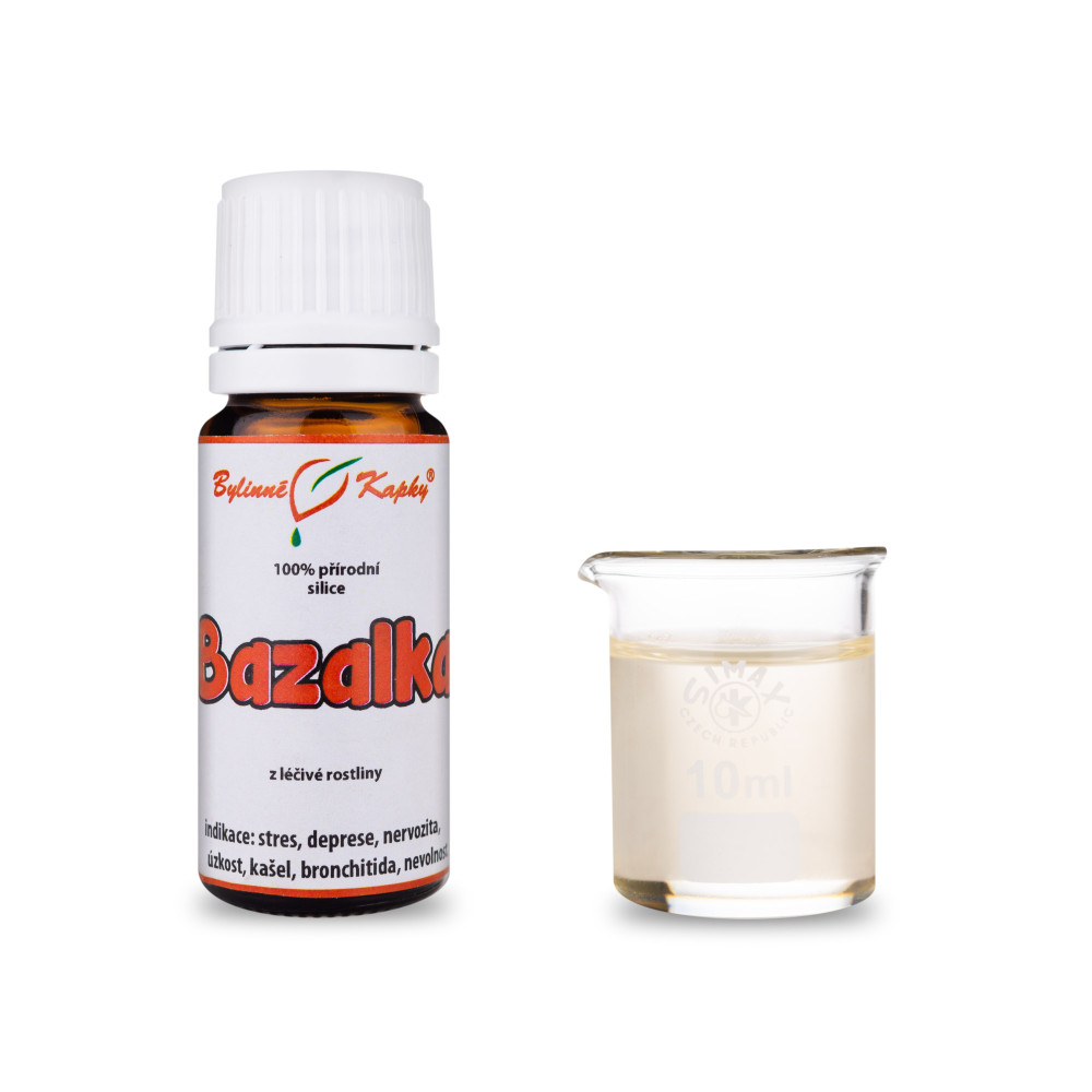 Bazalka pravá 100 % silice (směs éterických) olejů 10 ml - Bylinné Kapky