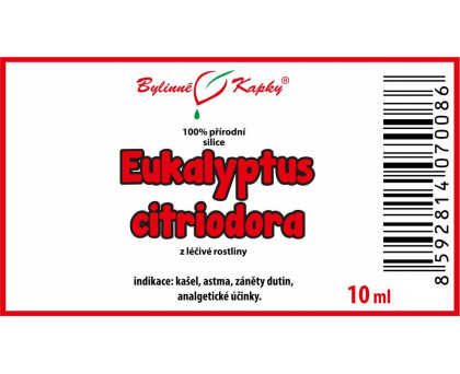 Eukalyptus citriodora 100 % silice (směs éterických) olejů 10 ml - Bylinné Kapky