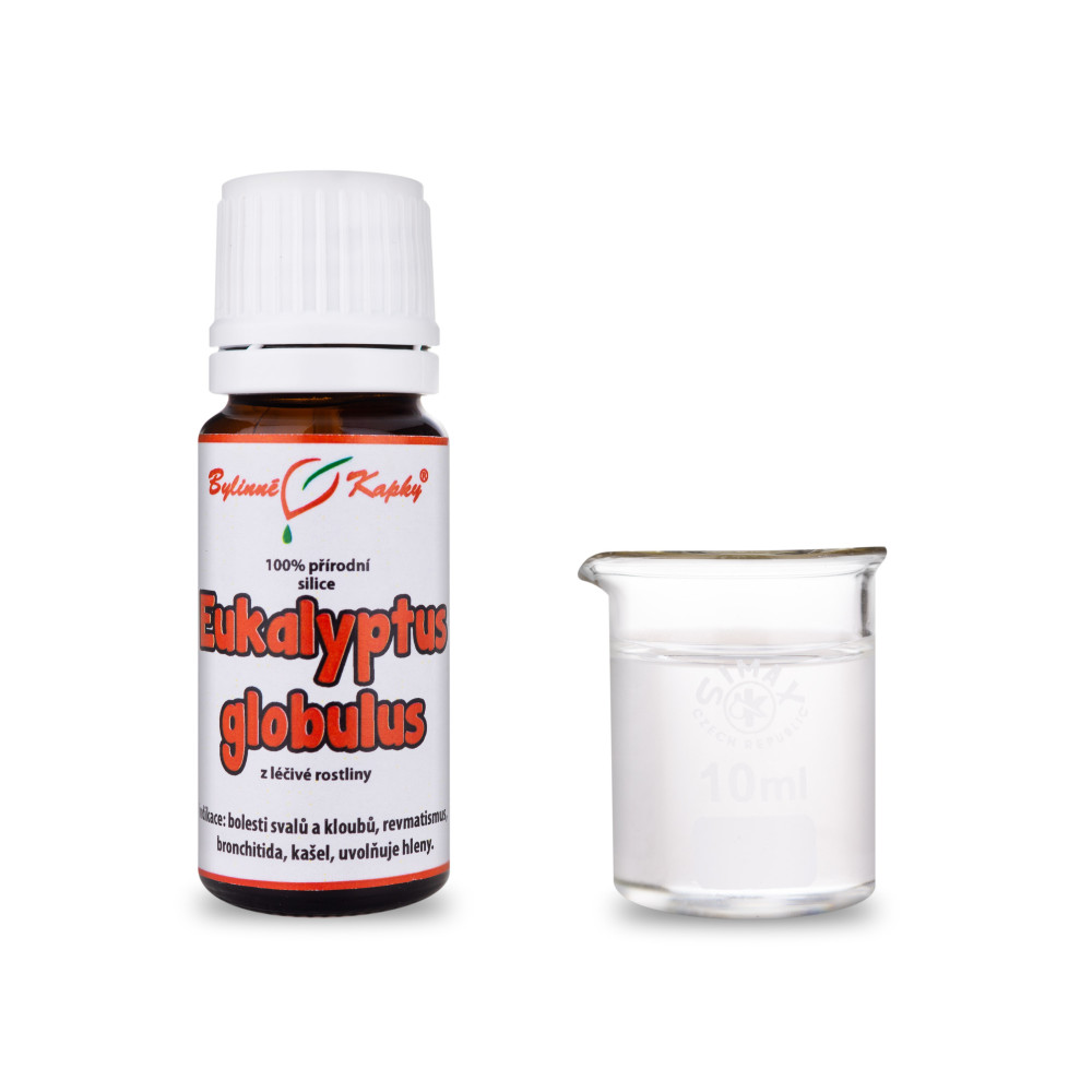 Eukalyptus globulus 100 % silice (směs éterických) olejů 10 ml - Bylinné Kapky