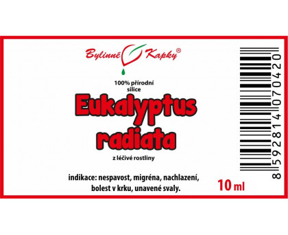 Eukalyptus radiata 100 % přsilice (směs éterických) olejů 10 ml - Bylinné Kapky