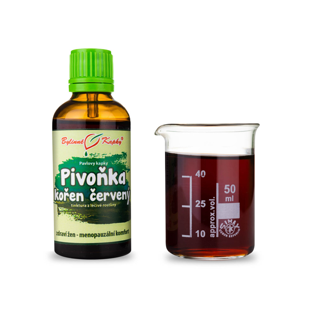 Pivoňka kořen červený tinktura 50 ml - Bylinné Kapky