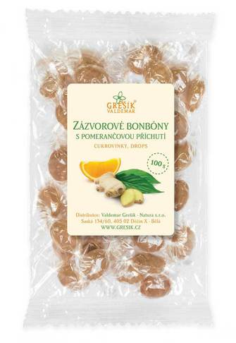 Zázvorové bonbóny  s pomerančovou příchutí 100 g - Valdemar Grešík