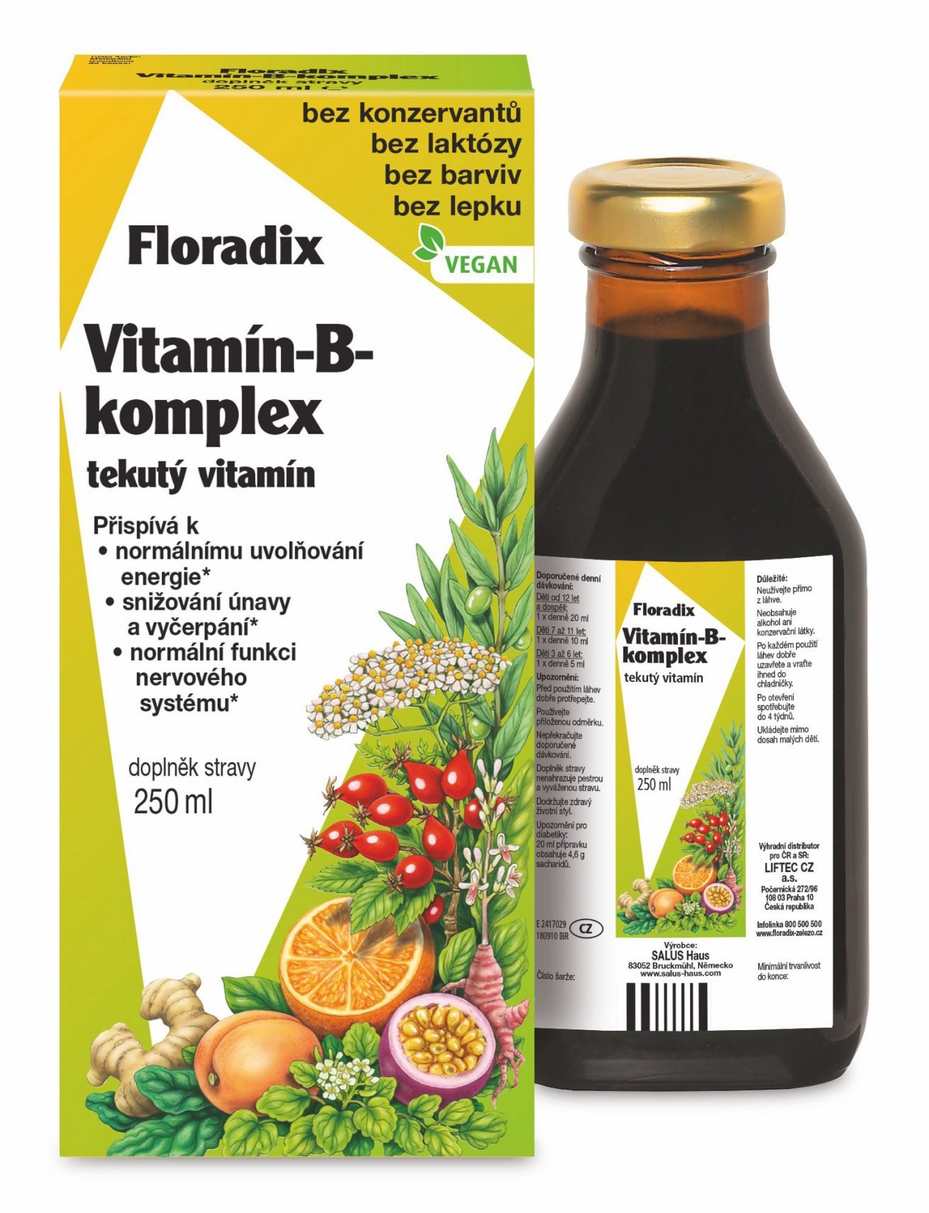 Floradix Vitamín-B-Komplex 250 ml -  Salus