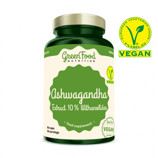 Ashwagandha Extract 10% Withanolides 90 kapslí - GreenFood