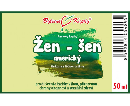 Žen-šen (ženšen) americký tinktura 50 ml - Bylinné Kapky