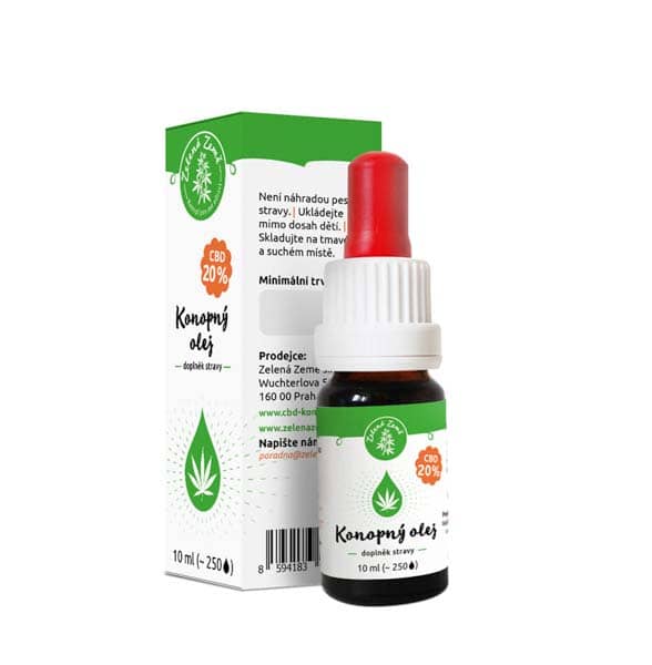 CBD Konopný olej 20%, 10 ml - Zelená Země