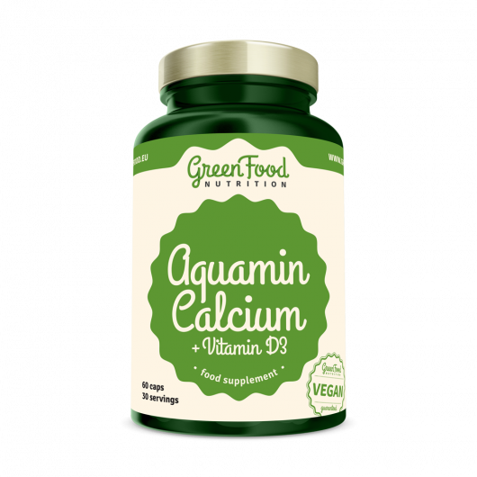 Aquamin Calcium + vitamin D3 60 kapslí  - GreenFood