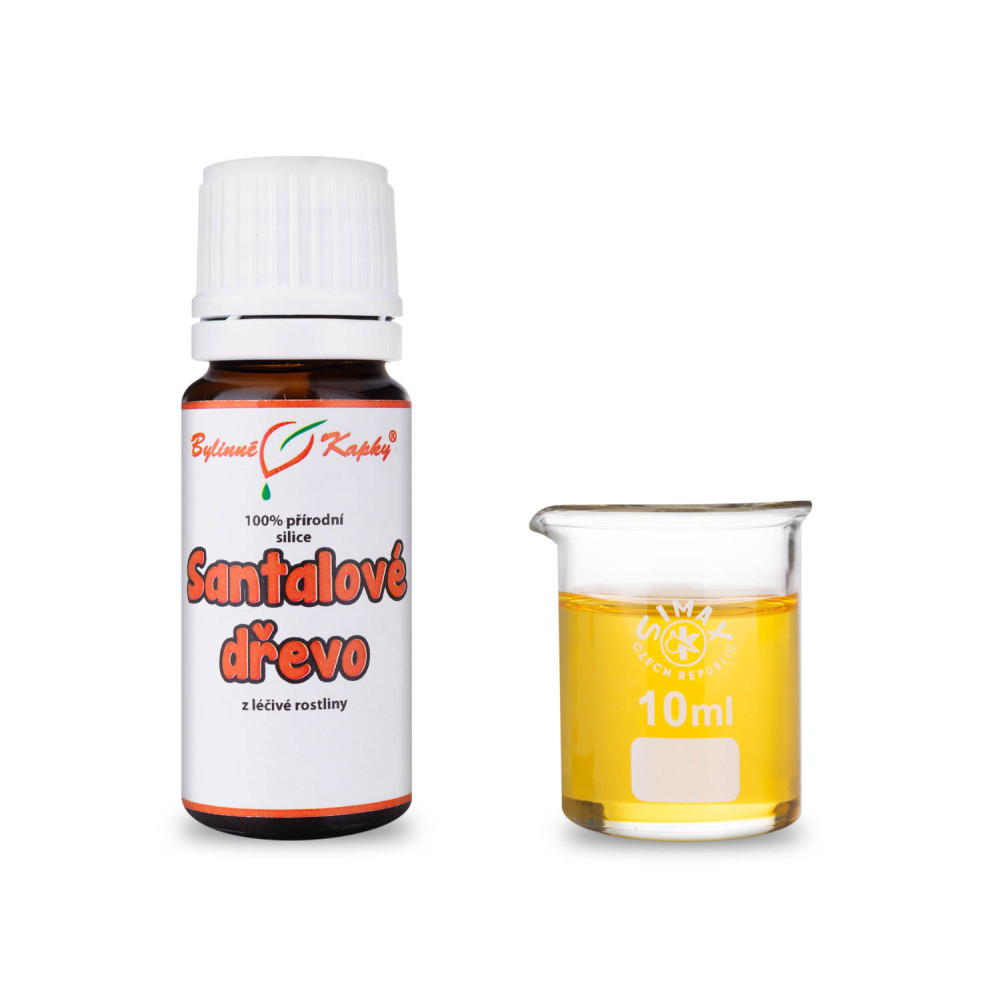 Santalové dřevo - přírodní silice (směs éterických) olejů 10 ml - Bylinné Kapky 