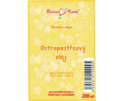 Ostropestřcový olej 200 ml - Bylinné Kapky