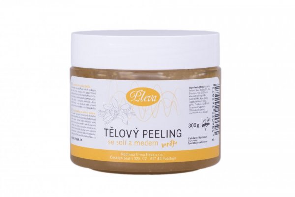 Tělový peeling se solí a medem - vanilka 300g -Pleva