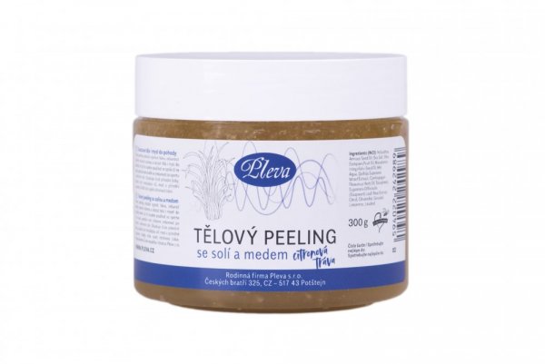 Tělový peeling se solí a medem - citronová tráva 300g - Pleva