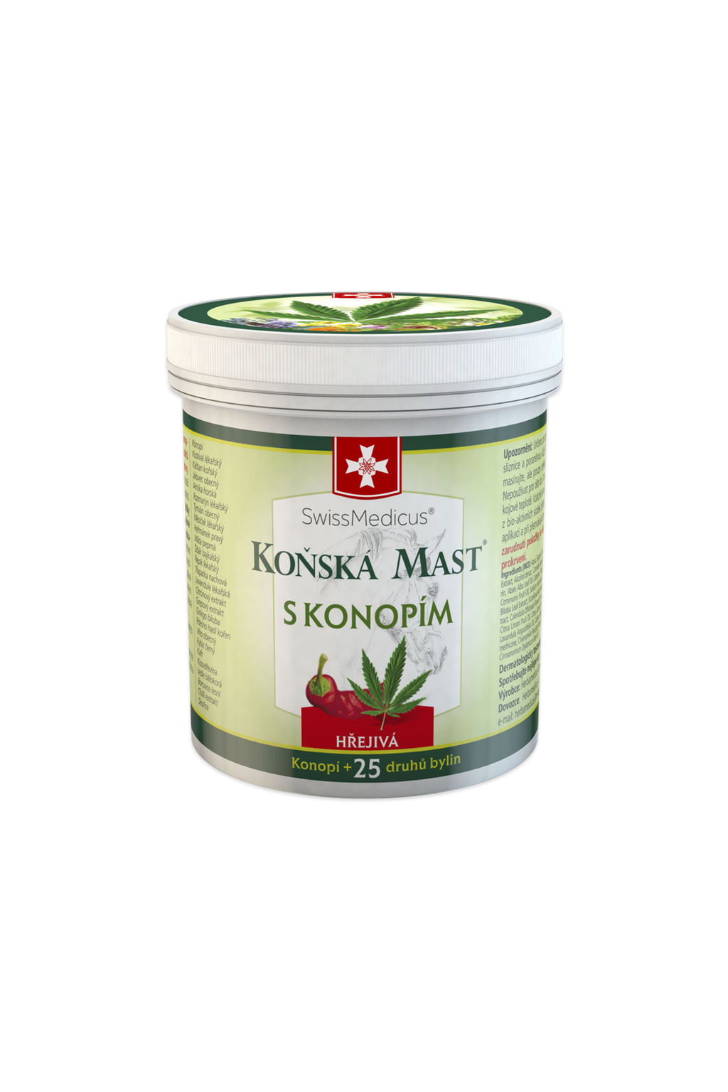 Koňská mast s konopím hřejivá 250ml - SwissMedicus®