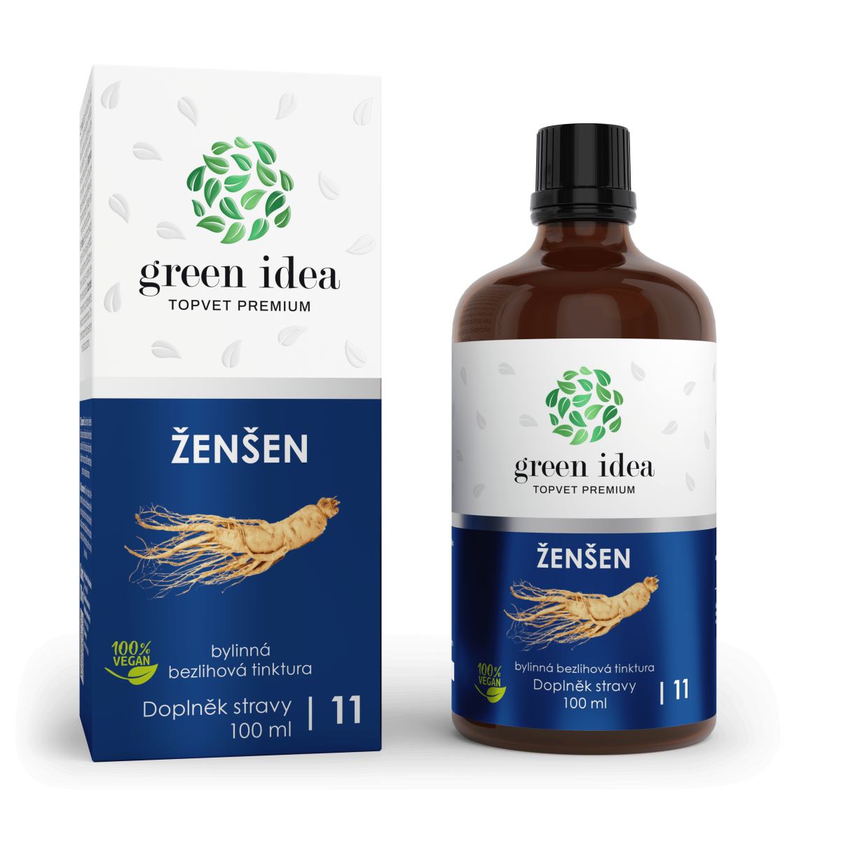 Ženšen pravý bezlihová tinktura 100ml - Green idea