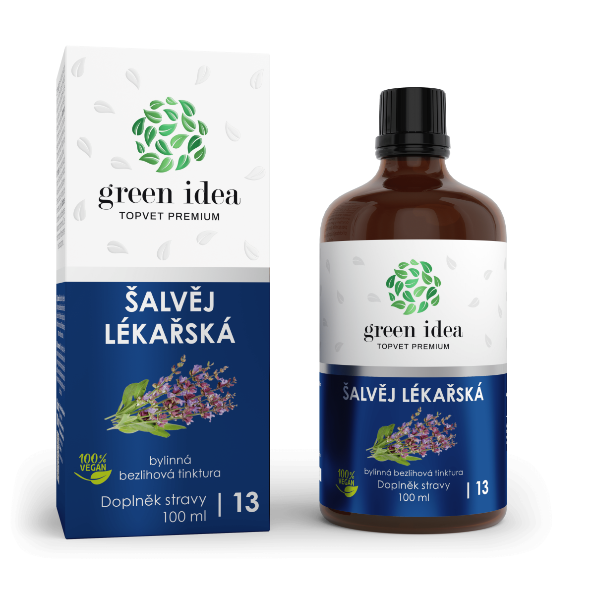 Šalvěj lékařská bezlihová tinktura 100ml - Green idea