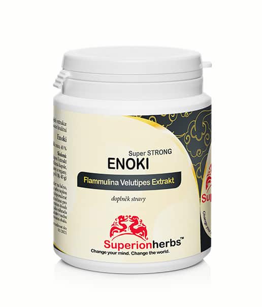 Enoki - extrakt z (penízovky sametonohé)  90 kaps. - Superionherbs