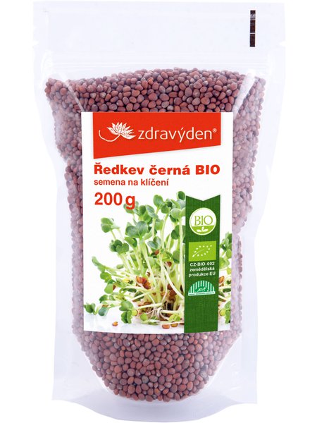 Ředkev černá BIO semena na klíčení 200g - Zdravý den