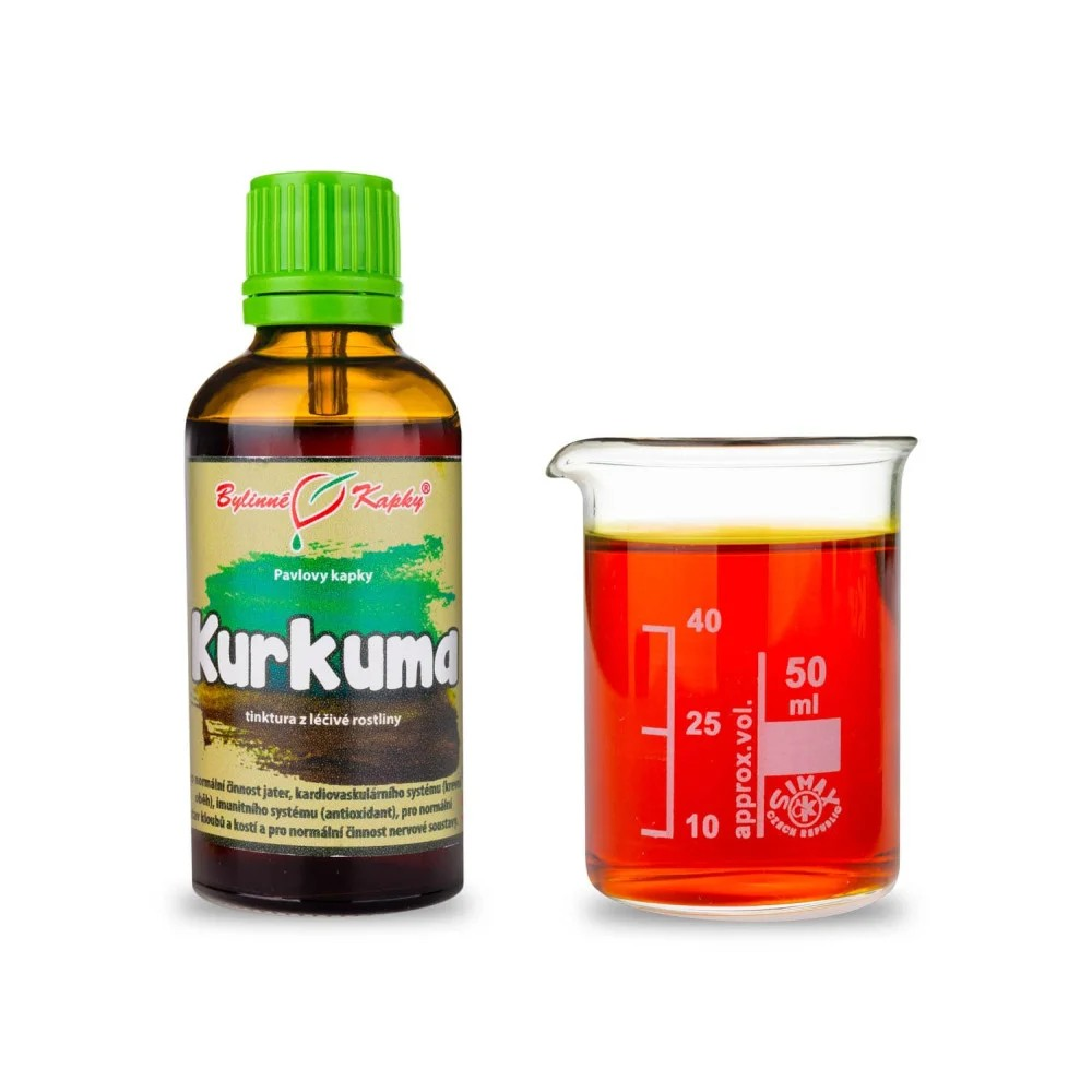 Kurkuma+ (Kurkumovník+pepřovník) tinktura 50 ml - Bylinné Kapky