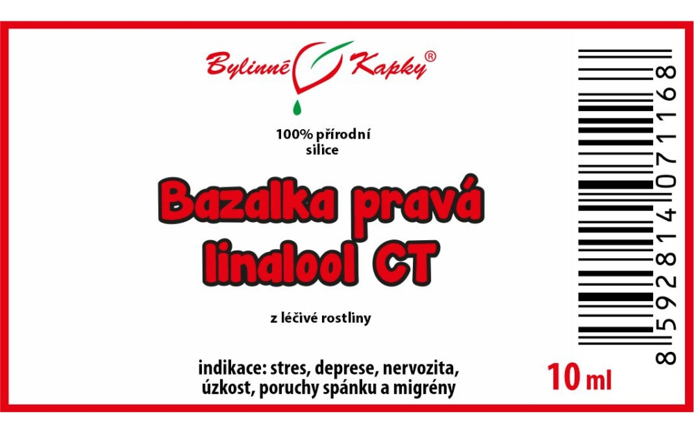 Bazalka pravá linalool CT - 100% přírodní silice 10 ml - Bylinné Kapky