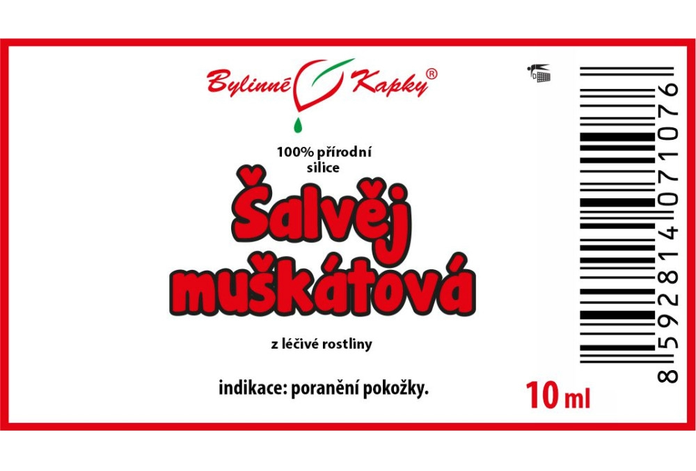 Šalvěj muškátová - 100% přírodní silice 10 ml - Bylinné Kapky