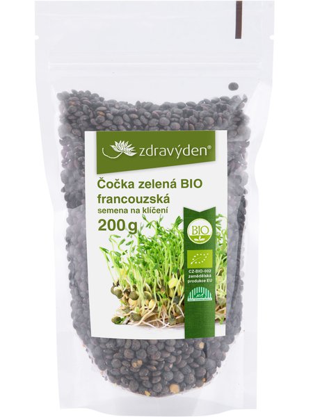Čočka zelená francouzská BIO semena na klíčení 200g - Zdravý den