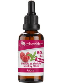 Stevia kapky malina 50 ml - Zdravý den